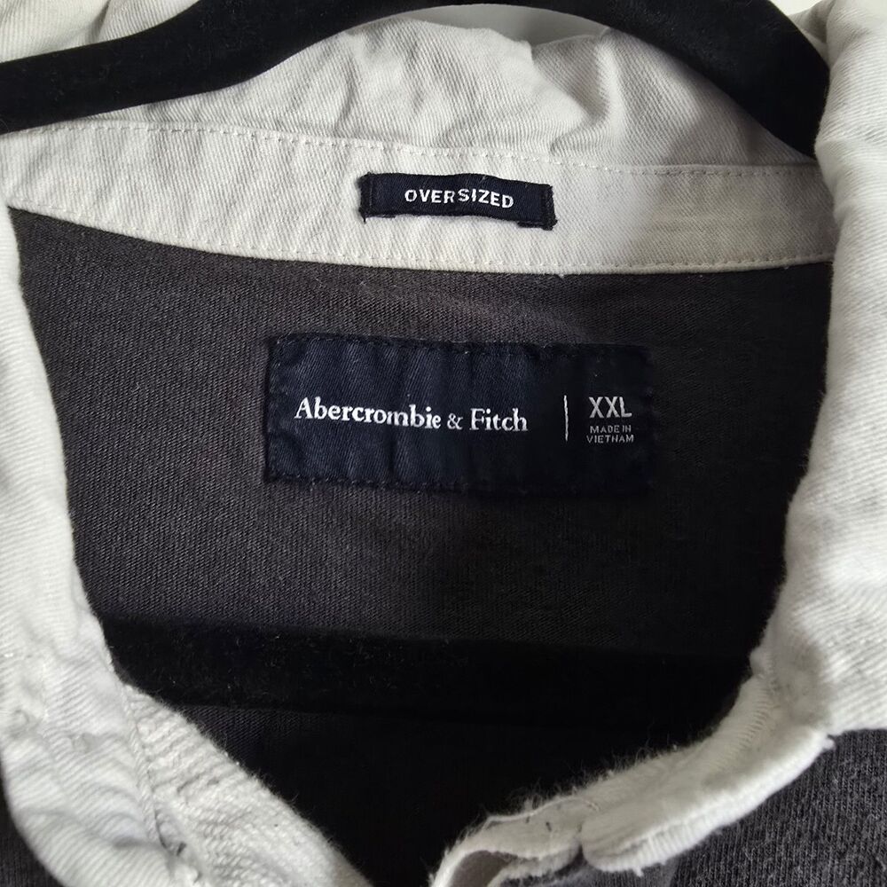 Vtg 90s Abercrombie & Fitch XL Rugby Shirt Polo Preppy Heavyweight Y2K Striped - Picture 2 of 3